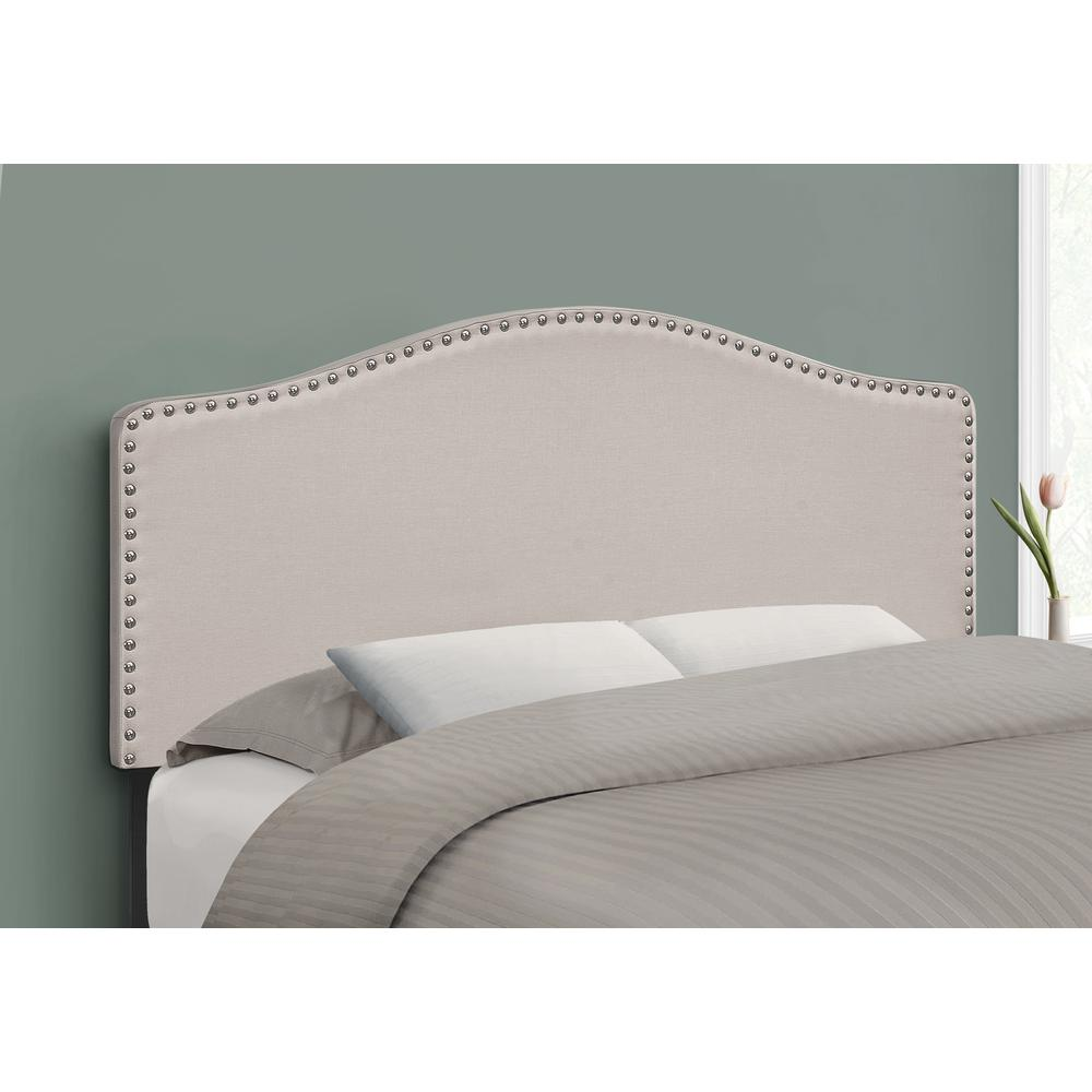 Bed - Full Size, Beige Linen Headboard Only