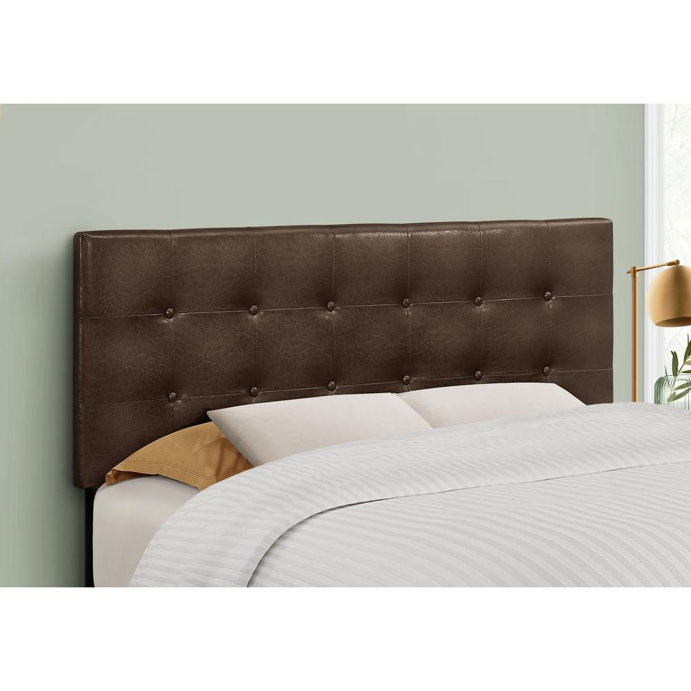 Bed - Full Size In Brown Leather-Look Headboard Only