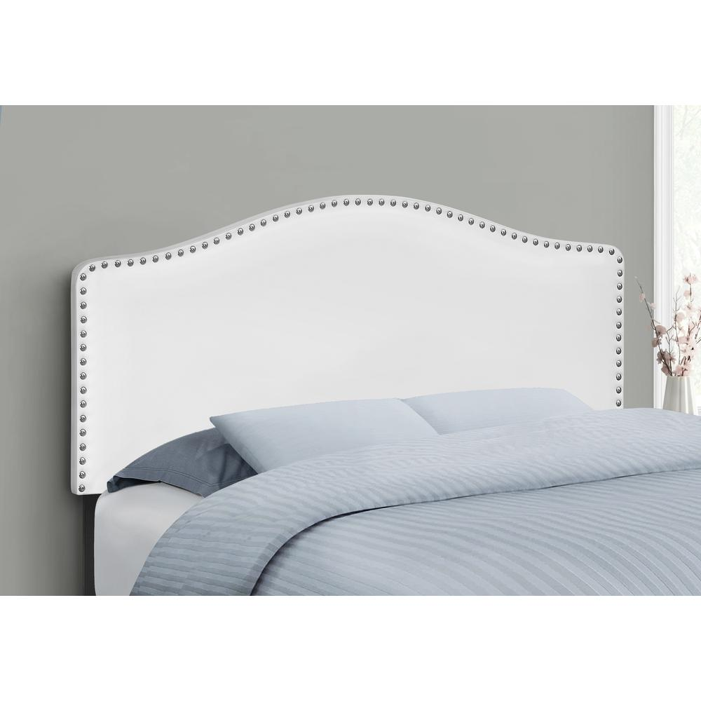 Bed - Full Size, White Leather-Look Headboard Only