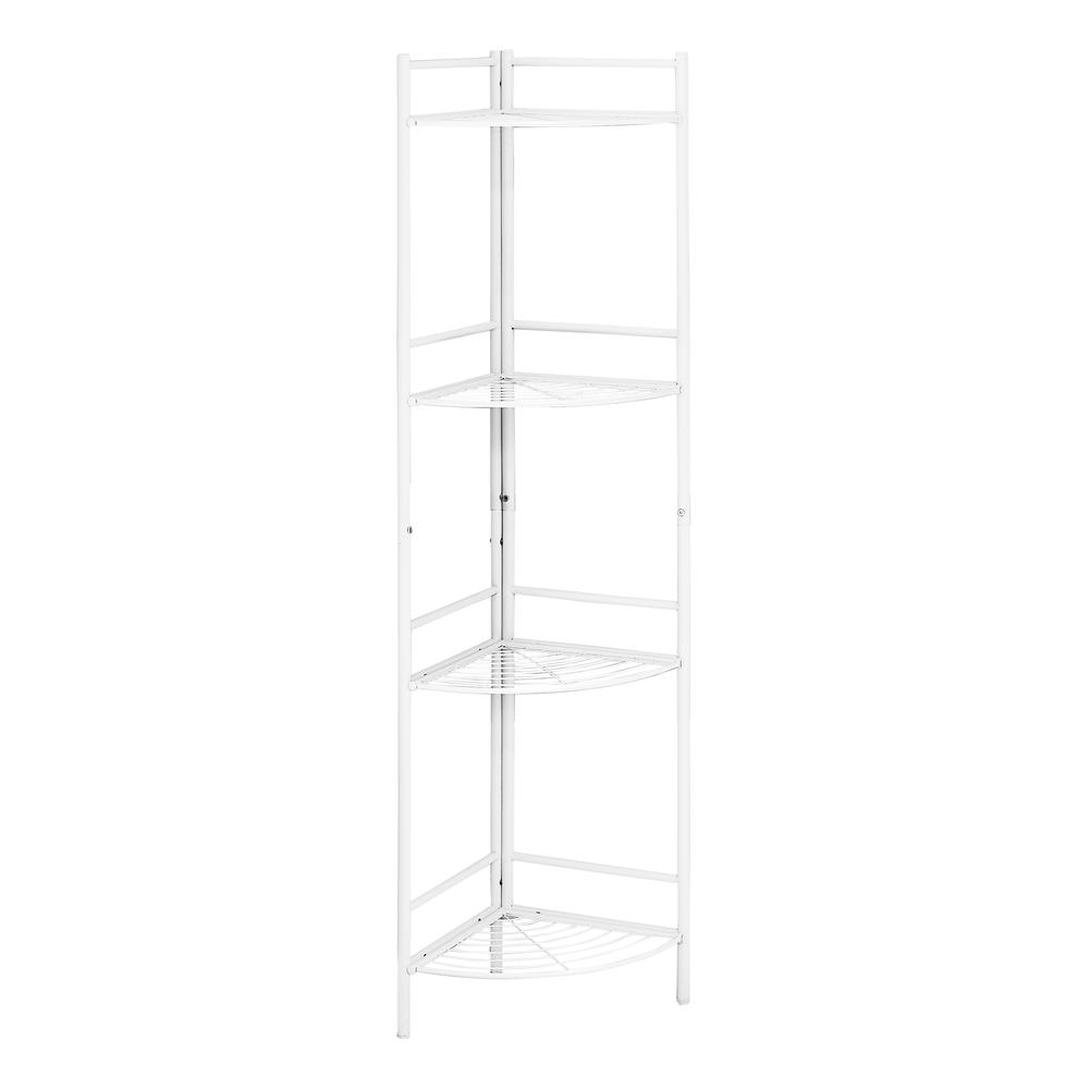 BOOKCASE - 58"H / WHITE METAL CORNER ETAGERE