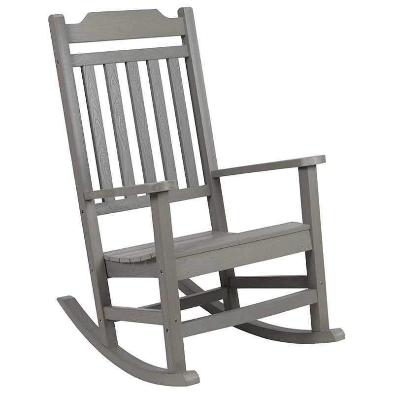 Winston All-Weather Rocking Chair in Gray Faux Wood