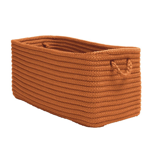 Modern Farmhouse Home Basket - Pumpkin 14"x8"x10"