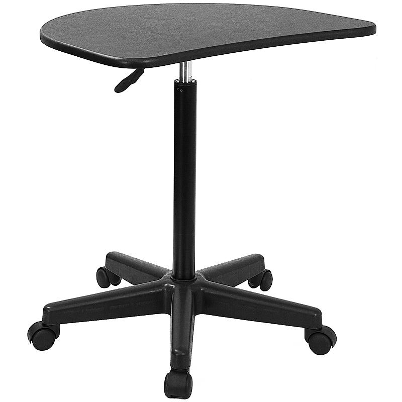 Black Sit to Stand Mobile Laptop Computer Desk