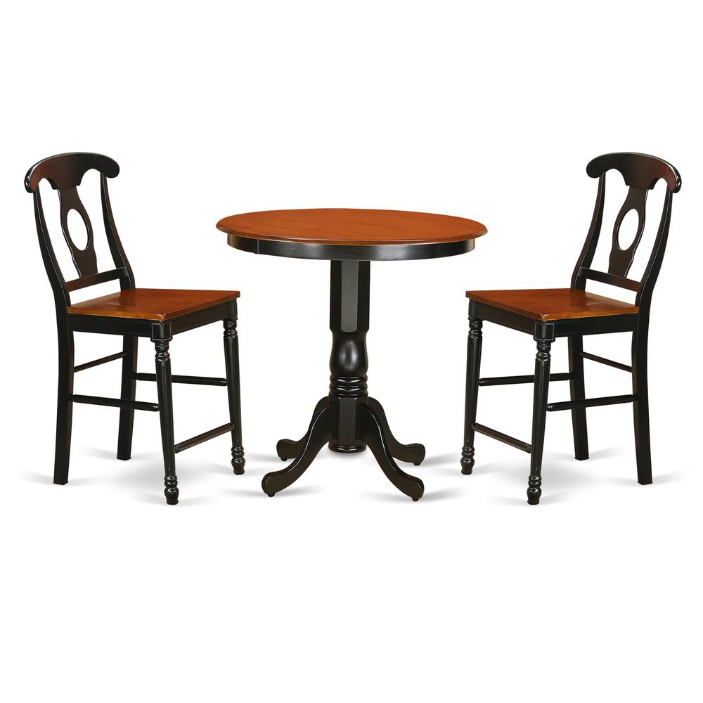 Black & Cherry Finish 3 Pc Dining Counter Height Set