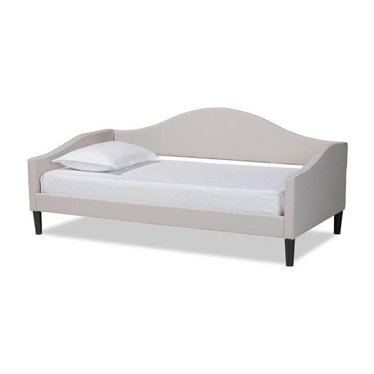 Contemporary Beige Fabric Upholstered Full Size Daybed