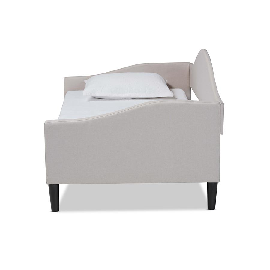 Contemporary Beige Fabric Upholstered Full Size Daybed