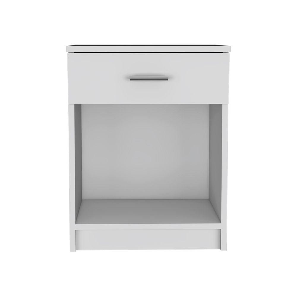 DEPOT E-SHOP Beryl Nightstand, One Drawer, Low Shelf, Countertop-White, For Bedroom