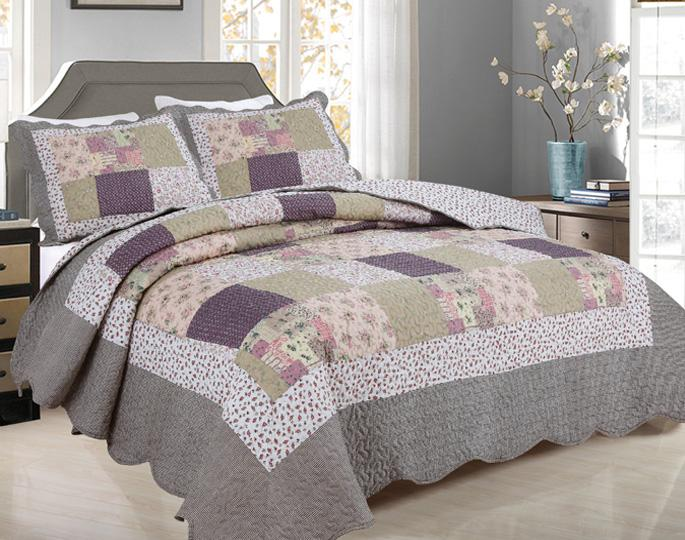 3-Piece Cotton Blend Reversible Quilt Set