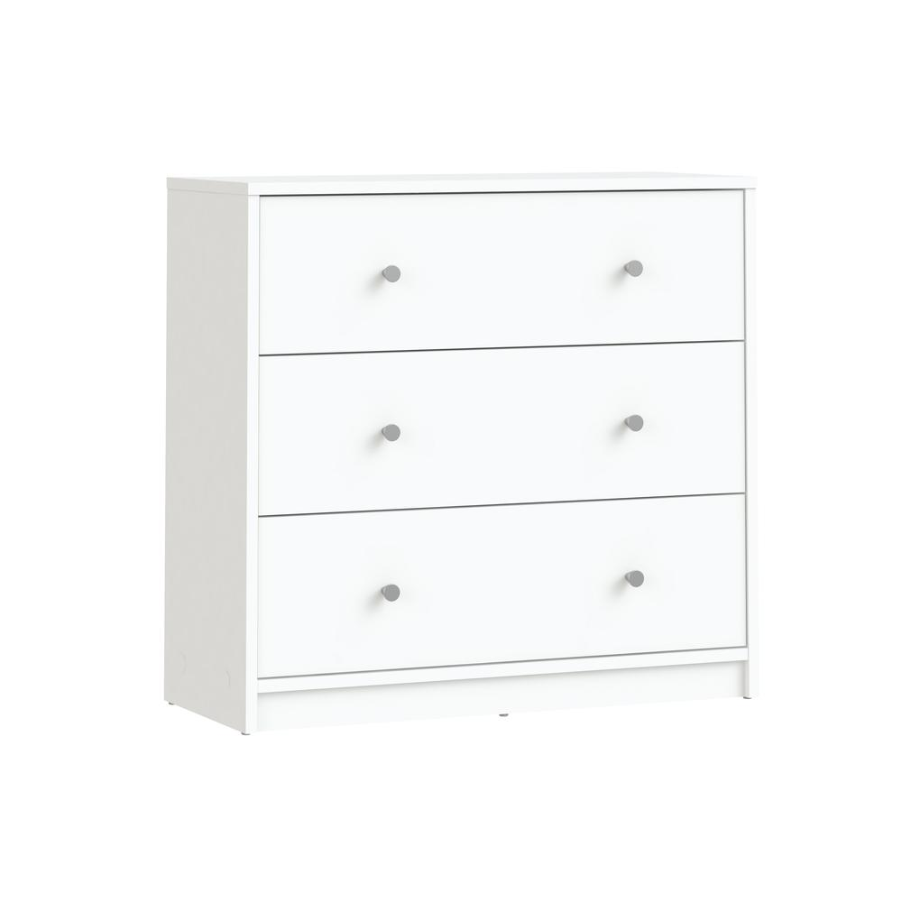 Portland 3 Drawer Chest - White