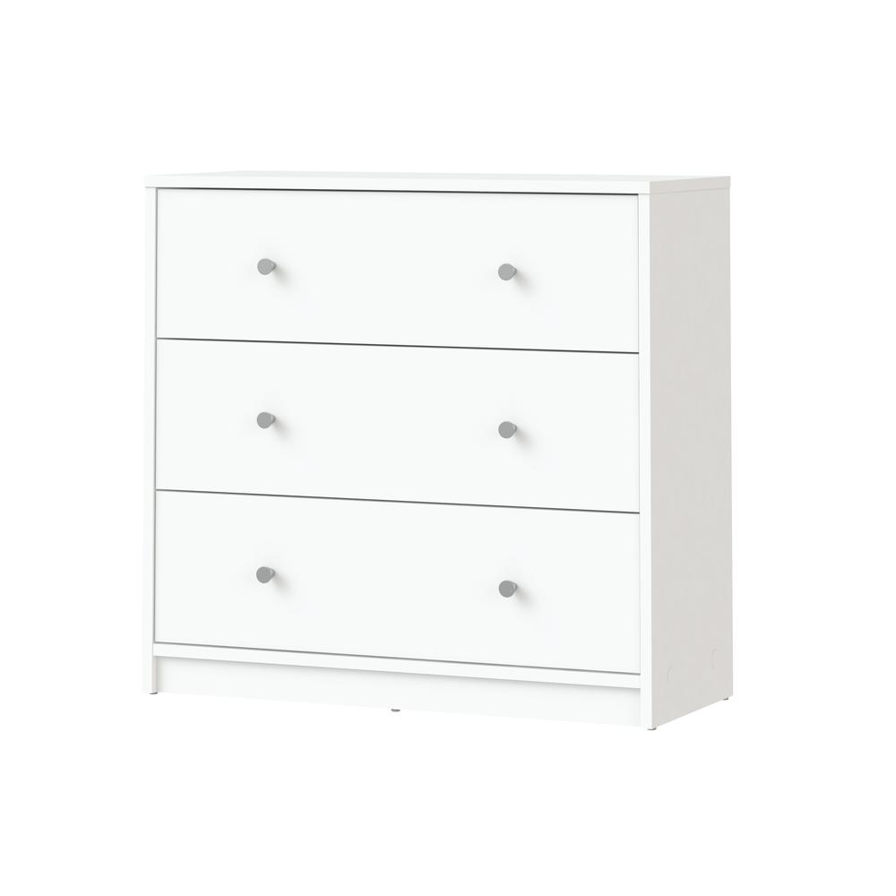 Portland 3 Drawer Chest - White