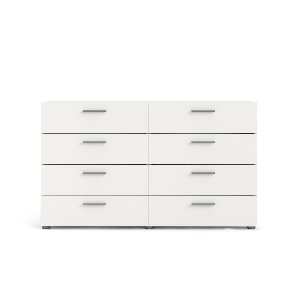 Austin 8 Drawer Double Dresser, White