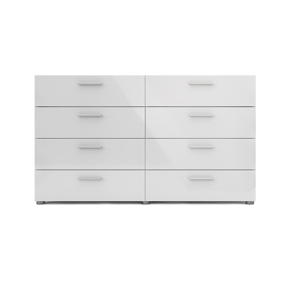 Austin 8 Drawer Double Dresser, White