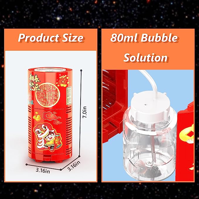 Fireworks Bubble Machine With 80ml Bubble Solution