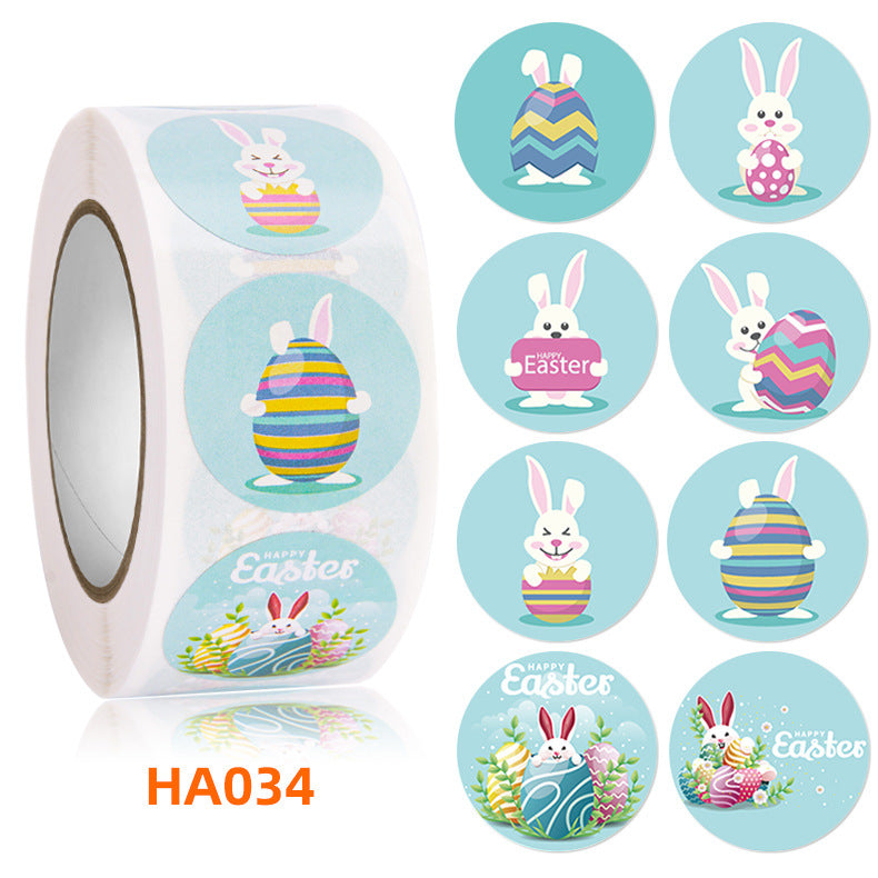 Easter Rabbit Egg Cartoon Decoration Reusable Adhesive Sticker