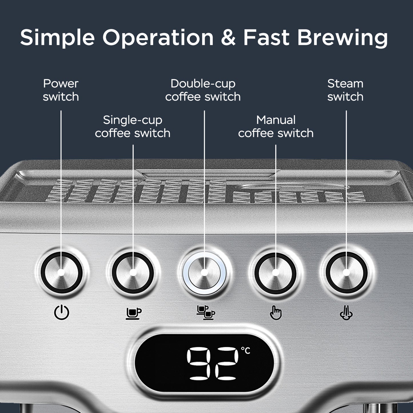 Geek Chef 20 Bar Espresso Machine With Milk Frother