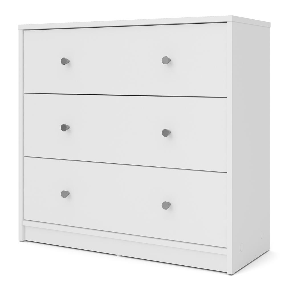 Portland 3 Drawer Chest - White