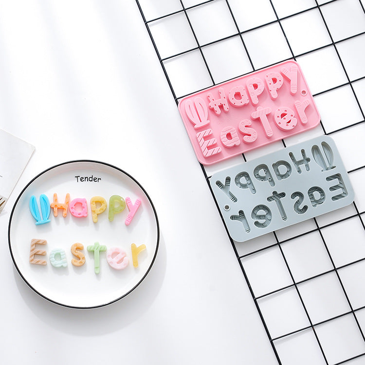 Happy Easter English Letters Silicone Mold