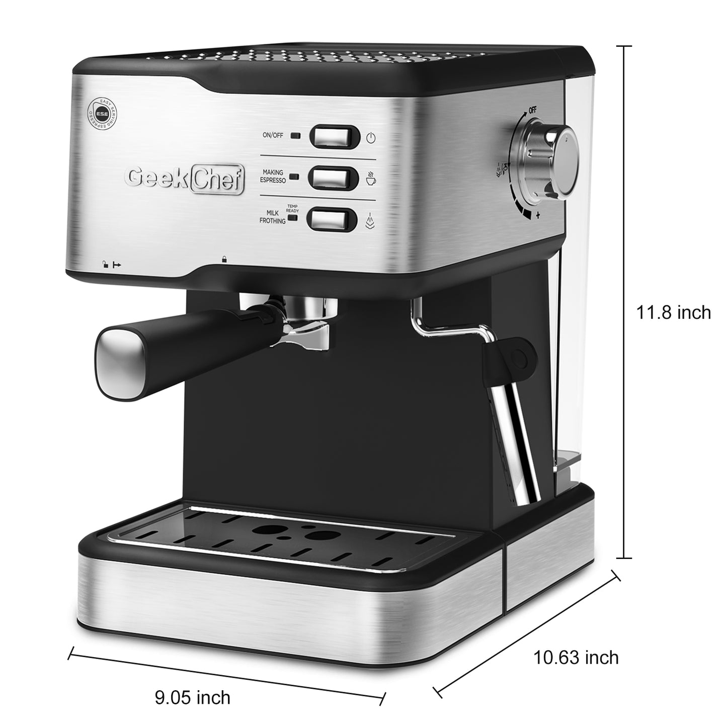 Geek Chef Espresso & Cappuccino Latte Maker 20 Bar Coffee Machine