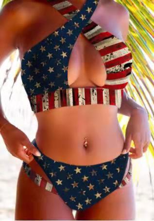 Women's Swimsuit Split Flag Bikini