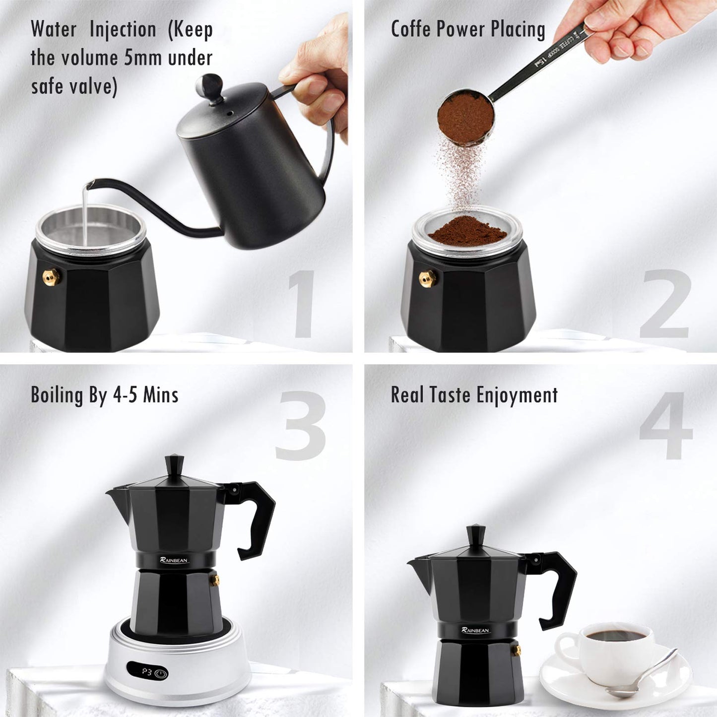 Stovetop Espresso Maker With 2 Cups