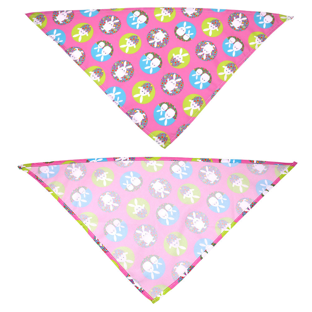 Easter Pet Triangle Scarf Dog Holiday Lip Towel