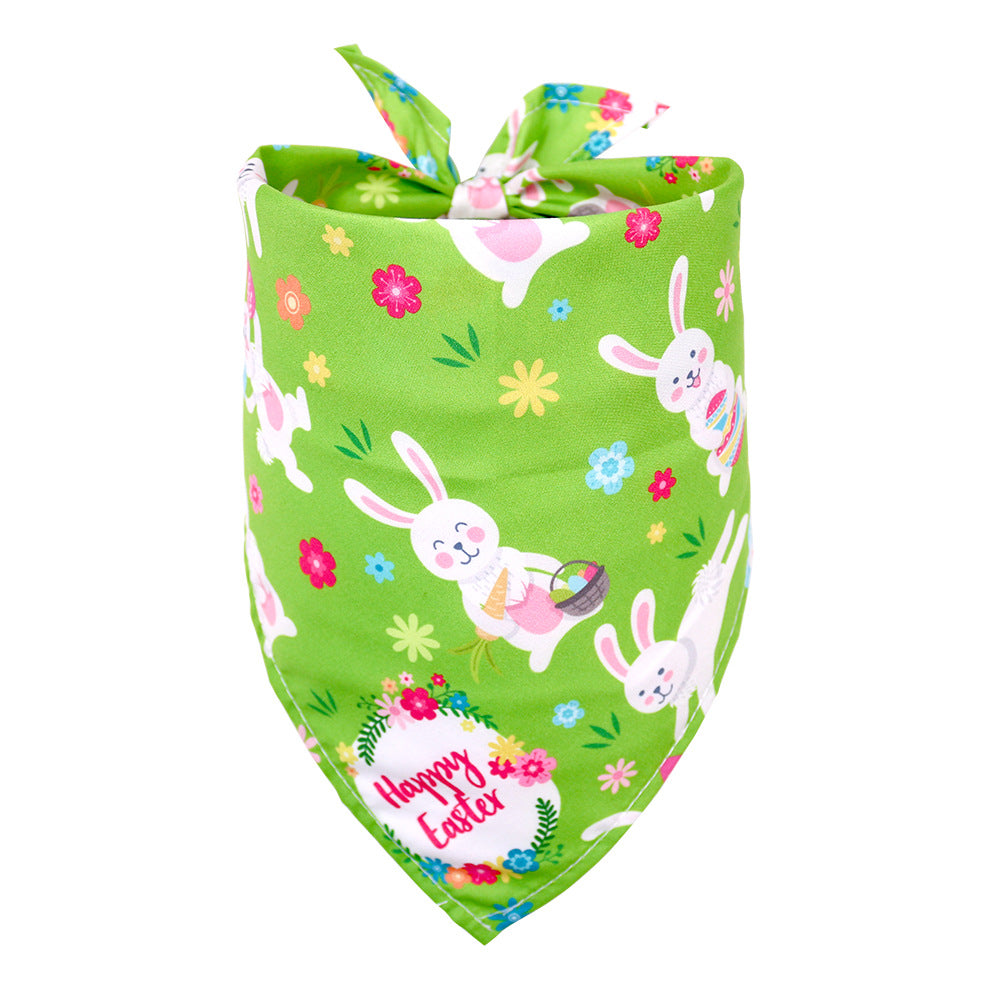 Easter Pet Triangle Scarf Dog Holiday Lip Towel