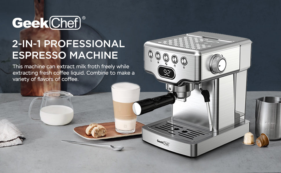 Geek Chef 20 Bar Espresso Machine With Milk Frother