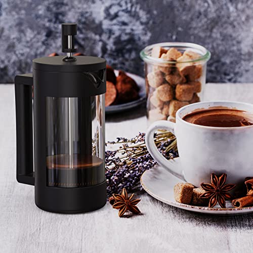 French Press Coffee Maker, Camping Plastic Glass French Coffee Press, Medium Size